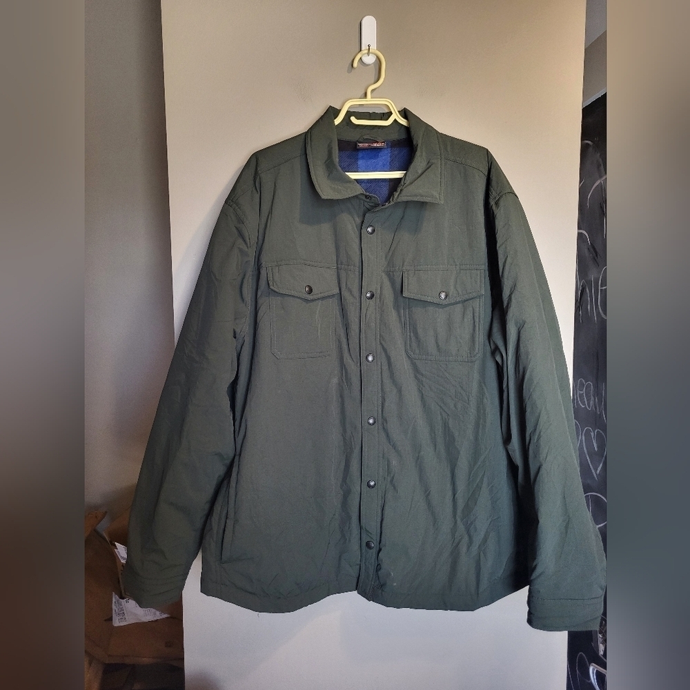 32" Heat Olive Green Men's Shirt Jacket, Size XL
